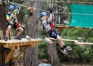 Treetops Adventure Yeodene Park: Corso di corde per bambini, Birregurra, Australia, Melbourne Tickets.